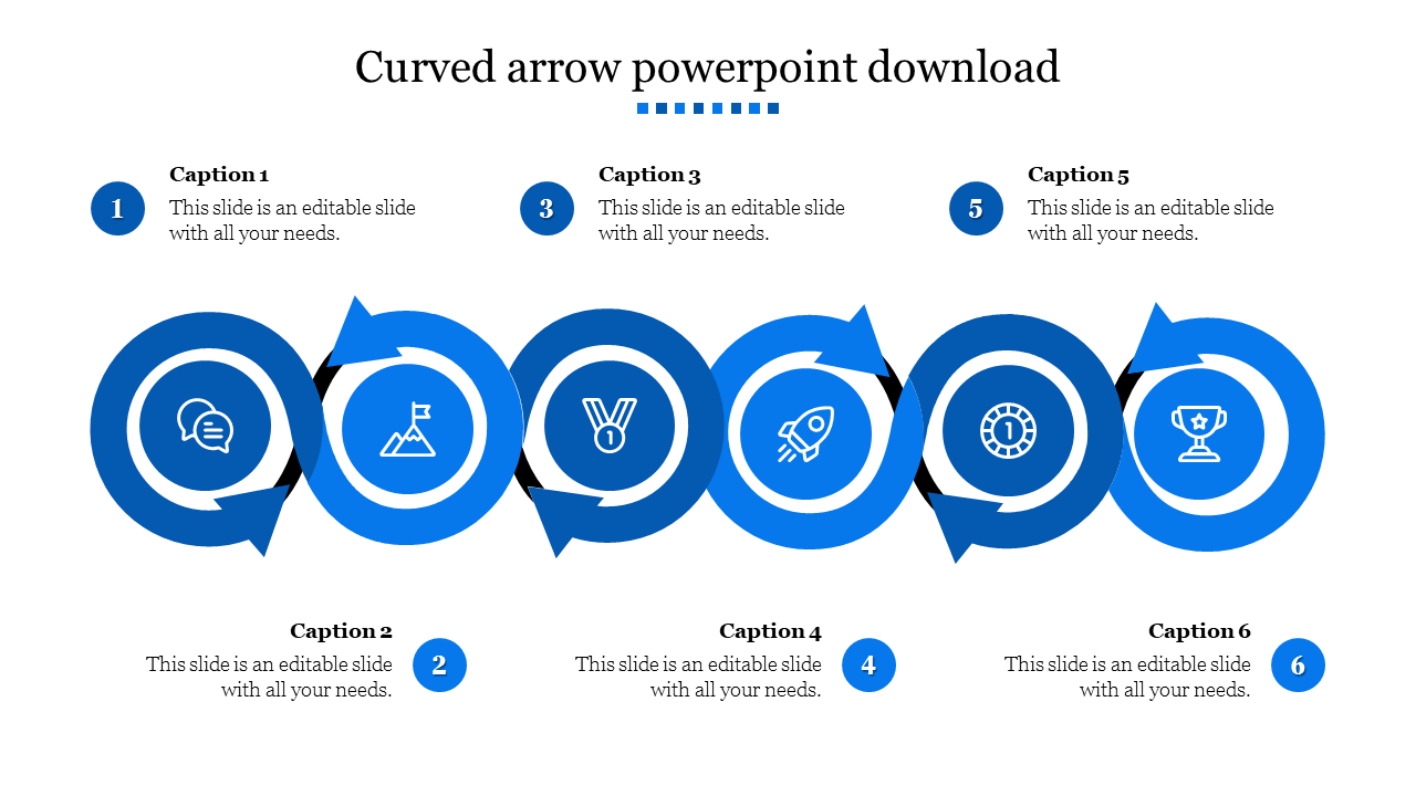 curved arrow powerpoint download-Blue